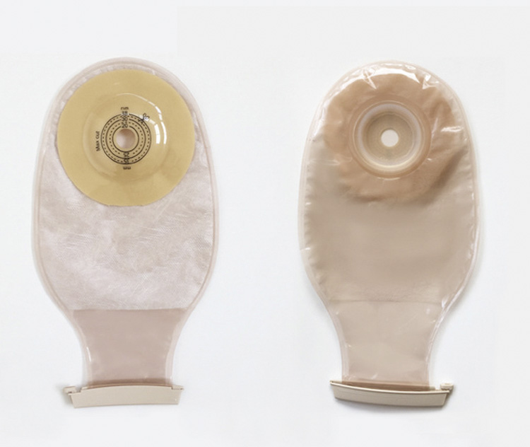 Línea de producción automática de prensado en caliente para bolsas de ostomía.