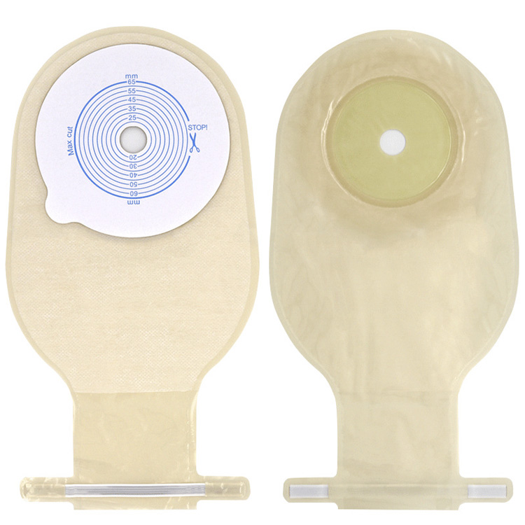 Línea de producción automática de prensado en caliente para bolsas de ostomía.