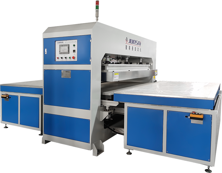 Máquina de soldadura de plástico de alta frecuencia con mesa deslizante.  